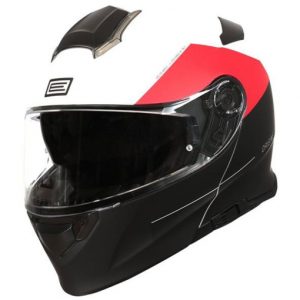 Casca moto rabatabila, cu ochelari, Origine Basic Virgin, culoare rosu negru mat, marime M 57-58 cm, Origine – ofertă, preț și specificații
