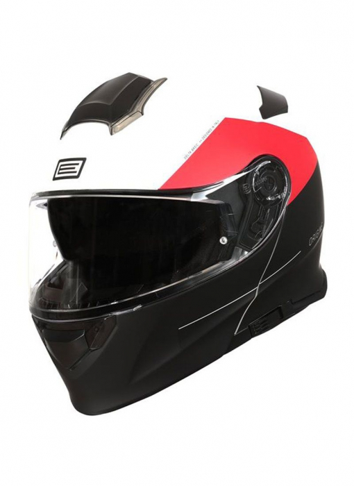 Casca moto rabatabila, cu ochelari, Origine Basic Virgin, culoare rosu negru mat, marime M 57-58 cm, Origine – ofertă, preț și specificații