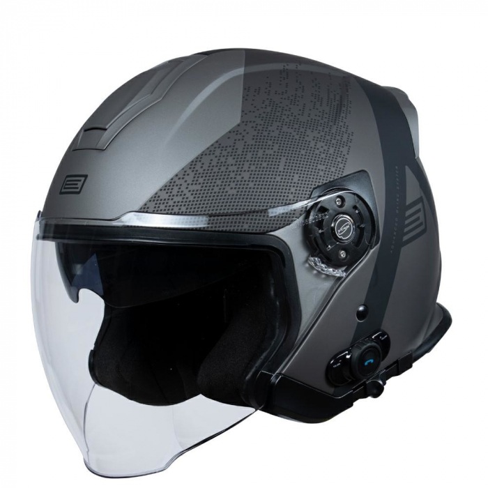 Casca moto semi-integrala cu ochelari