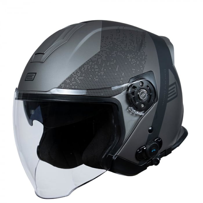 Casca moto semi-integrala cu ochelari