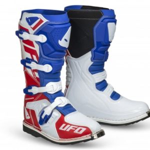 Cizme Motocross Ufo Plast OBSIDIAN, culoare Alb Albastru Rosu, marime 43, UFO – ofertă, preț și specificații