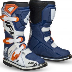 Cizme atv cross Ufo Typhoon, pentru copii, culoare albastru alb portocaliu, marime 34, UFO – ofertă, preț și specificații