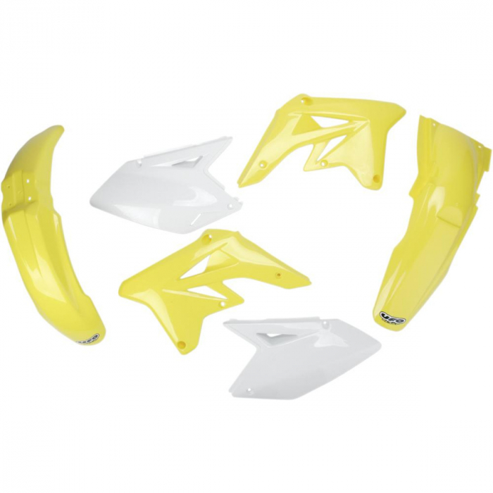 Kit plastice Suzuki RMZ250 2007-08, galben alb, culoare OEM, UFO