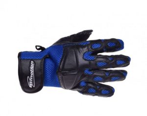Manusi moto WM piele textil , culoare negru albastru, marime S, InMotion