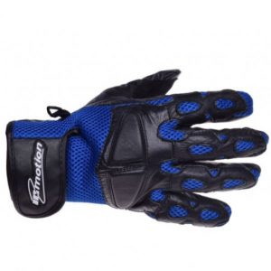 Manusi moto WM piele textil , culoare negru albastru, marime S, InMotion – ofertă, preț și specificații