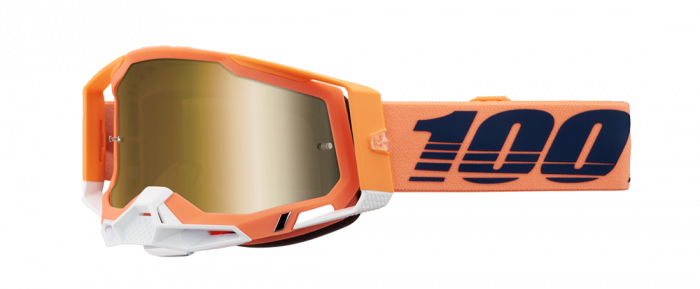 Ochelari cross atv 100% Racecraft 2 Coral, lentila oglinda, culoare rama coral, 100% – ofertă, preț și specificații
