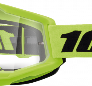 Ochelari cross atv 100% Strata 2 Junior Neon, lentila transparenta, culoare rama galben neon, 100% – ofertă, preț și specificații