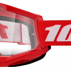 Ochelari cross atv 100% Strata 2 Red, lentila transparenta, culoare rama rosu, 100% – ofertă, preț și specificații