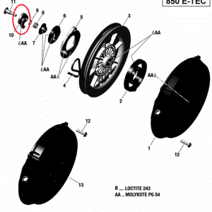 Parghie de blocare cuplaj pornire Ski-Doo SUMMIT - 850 E-TEC