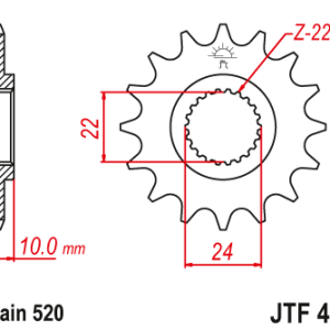 Pinion fata 520 Z16