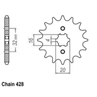 Pinion fata Yamaha YZF125R-MT125