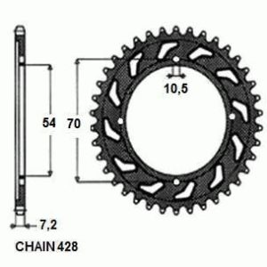 Pinion spate CBR 125-250