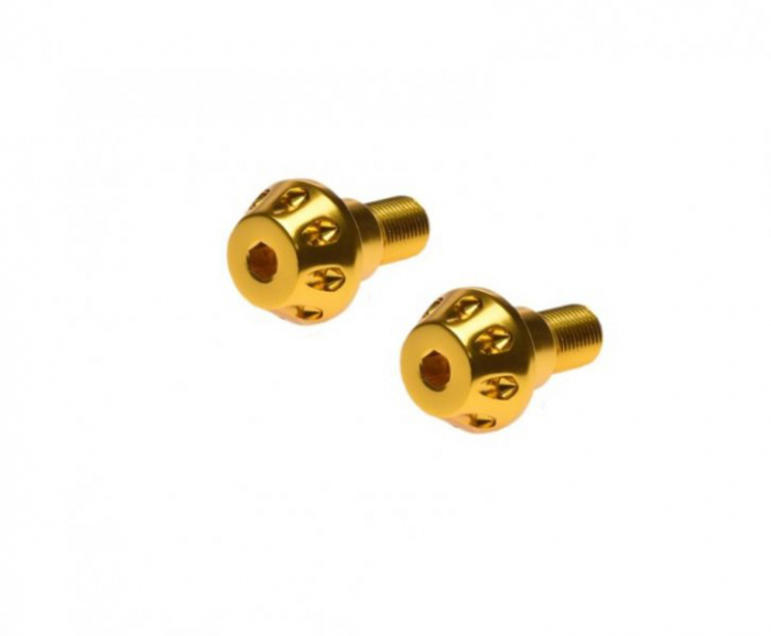 Set 2 capeti ghidon moto rotunzi, Yamaha filet M16X1.5, culoare auriu, WMX – ofertă, preț și specificații
