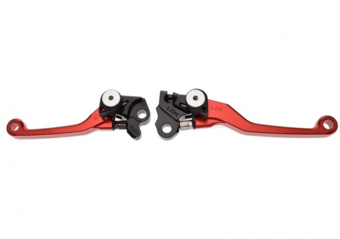Set 2 manete frana si ambreiaj reglabile cross Honda CR125R CR250R 04-07 CRF250R,450R 04-06 CRF450X 05-17, culoare rosu, WMX – ofertă, preț și specificații