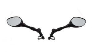 Set 2 oglinzi moto atv, 112x80mm, filet M10 x 1.25, culoare negru, WMX