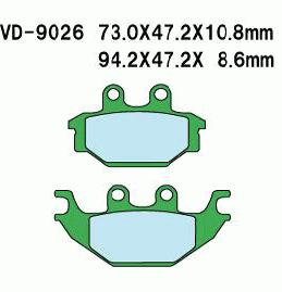 Set 2 placute frana fata ATV KYMCO KXR