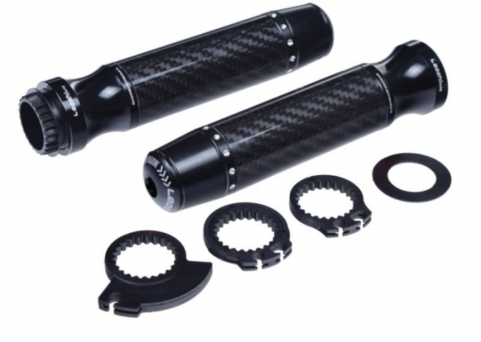 Set mansoane moto 656, culoare carbon, cu capat, Leoshi – ofertă, preț și specificații