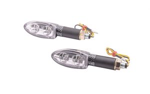 Set semnalizari moto MRT-046, LED 12 SMD-Diode, E-mark, culoare negru alb, MMX