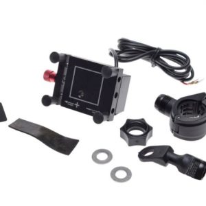 Suport telefon metalic + priza USB